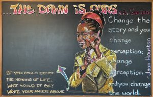 Original Chalk Drawing of Amanda Gorman by Lower School Chair, Thomas Jenkins 2021